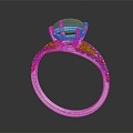 Modern Ring Diamond Ring Gem Ring Women's Ring 3d model