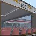Aerial View Planning of Commercial Complex With Solar Panel Roofs Parking Lot and Greenery