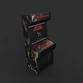 Stand Up Arcade Game Machine Featuring Black Rhino Game Character Graphics And Control Buttons