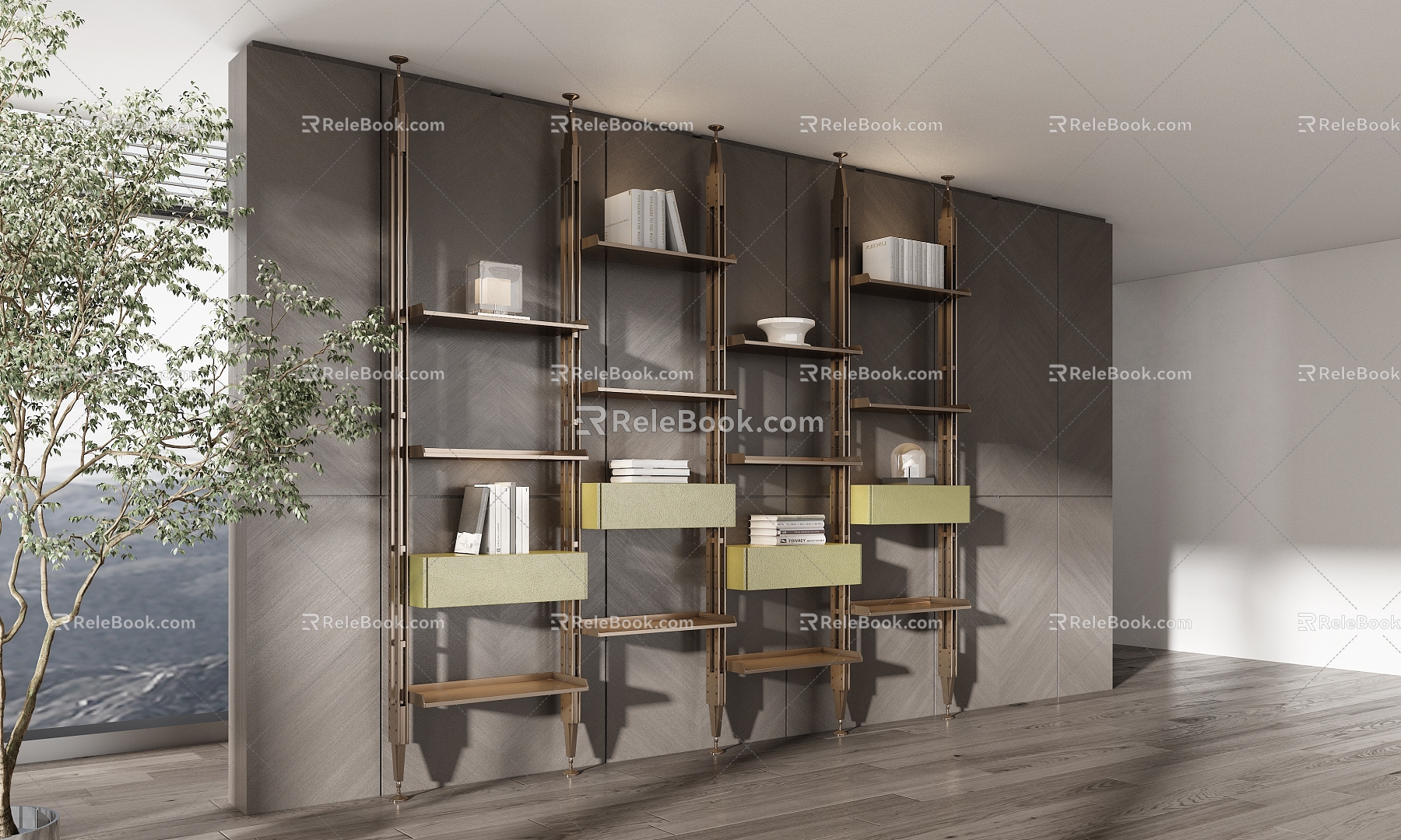 Miloti Minotti Modern Bookcase 3d model