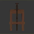 Sturdy Metal Bench Vice With Wooden Stand For Workshop Clamping Tasks