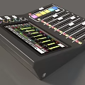 Professional Digital Audio Mixer With Colorful Buttons Adjustable Faders And Waveform Display Screen