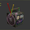 Vintage Radio with Dual Antenna Pink Handle Speaker and Tape Deck Design