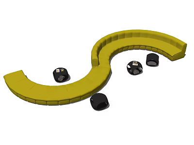 Modern Multiplayer Sofa Shaped Sofa 3d model Modern Multiplayer Sofa Shaped Sofa 3d model