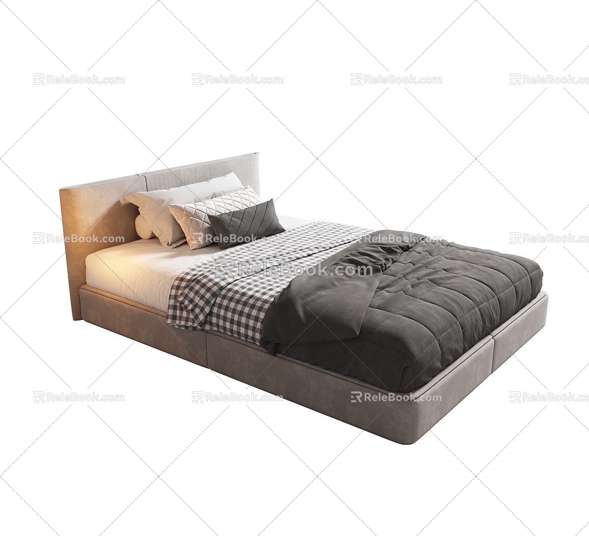 Modern Simple Single Bed Fabric Single Bed Hotel Single Bed Guest Room Single Bed Boy's Room Single Bed and Bed Sheet Human Single Bed Single Bed Bedding 3d model