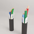 Colorful Electrical Cables In Black Tubes With Diverse Wire Colors