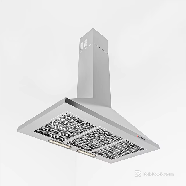 Modern Stainless Steel Kitchen Range Hood Ventilation Appliance for Home Cooking 3d model 
