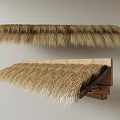 Rustic Thatch Roof Elements Featuring Wooden Frame And Natural Straw
