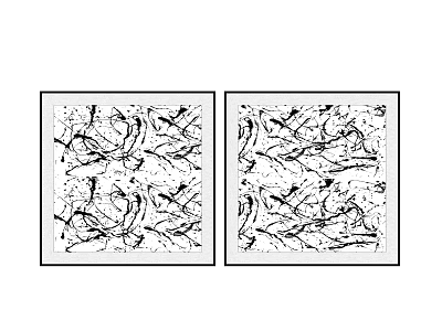 Modern Abstract Paintings With Symmetric Black And White Lines And Patterns 3d model