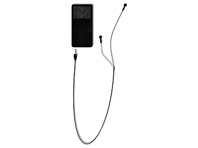 Black Wireless Earbuds Charging Case With Cable For Mobile Digital Devices 3d model