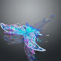 Colorful Butterfly Decoration With Vibrant Blue Purple Patterns Shiny Iridescent Wings And Intricate Artistic Design