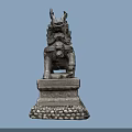 Traditional Mythical Beast Sculpture With Intricate Carving And Detailed Decorative Base
