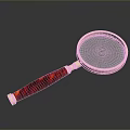 Red Handle Golden Frame Round Lens Magnifying Glass as Daily Living Supply on Dark Background