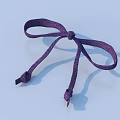 Purple Glittery Bow Accessory As Daily Life Item With Shiny Texture And Light Blue Background