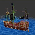 Modern ship pirate ship flying pirate ship flying ship flying ship 3d model