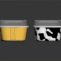 Gold And Black White Cow Pattern Aluminum Foil Tableware Set On Reflective Black Background