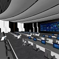 modern monitoring room 3d model