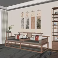 New Chinese-style Lohan Bed 3d model
