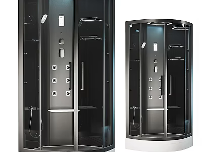 Modern Shower Sauna Cabin With Square Round Design And Multi Function Control Panel 3d model