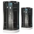 Modern Shower Sauna Cabin With Square Round Design And Multi Function Control Panel 3d model