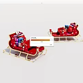 Vibrant Red Christmas Sleighs With Colorful Gift Boxes And Star Ornaments