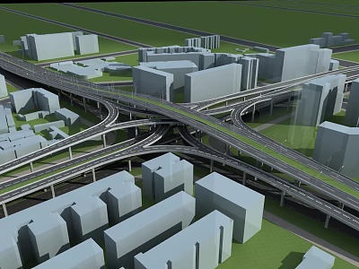 Modern Viaduct Overpass 3d model Modern Viaduct Overpass 3d model