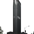 Modern Hotel Building Skyscraper With Glass Curtain Wall And Illuminated Lights Against Evening Sky