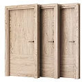 Wooden Hinged Doors With Natural Grain Modern Design For Home Interior Spaces