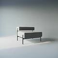Modern Minimalist Gray Fabric Sofa Set With Metal Legs And Modular Design