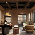 Cozy Café Interior Design With Wooden Furniture Warm Lighting And Natural Light
