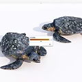 Two Sea Turtles With Spotted Shells And Flippers As Aquatic Animals In View