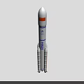 White Space Rocket Model With Orange And Blue Stripes And CNSA Logo