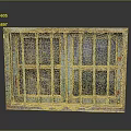 Vintage Rusted Window Frame With Weathered Green Red Patina And Iron Bars