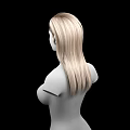 Woman with Long Blonde Hair 3D Model Upper Body on Black Background 3d model