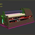 Red Professional Roll Equipment With Mechanical Structure And White Paper 3d model