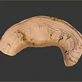 Curved Natural Stone Slab With Light Orange Color And Textured Yellow Patches