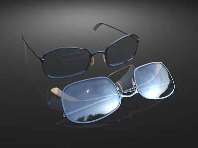 Elegant Jewelry Eyewear With Gemstone Inlays And Polished Metal Frames 3d model