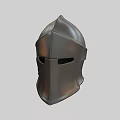 Classic Medieval Knight Helmet with Shiny Metal Surface Spiked Top and Face Guard