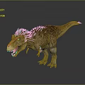 Tyrannosaurus Rex Dinosaur Red Head Open Mouth Textured Skin Standing On Dark Background Reflection