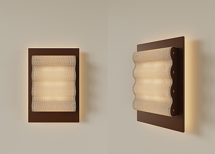 French minimalist wave wall lamp 3d model