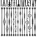 Ornate Metal Rail Baluster Designs with Spiral Patterns and Decorative Details