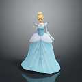 Woman In Blue Ball Gown With Golden Hair And Elegant Princess Design