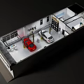 Buick Urban Repair Center Providing Professional Car Repair Services With Equipment And Red Car