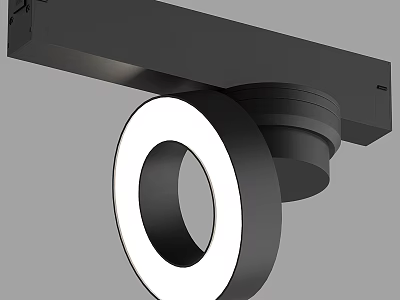 Modern LED Downlight Spotlight Design With Circular Ring And Black Housing Ceiling Mounted 3d model