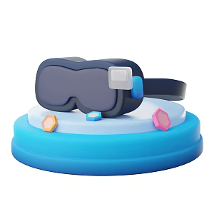 Modern virtual glasses cartoon virtual eyes 3d model