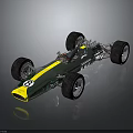Vintage Lotus Racing Car With Green Yellow Body Number 8 And Streamlined Design