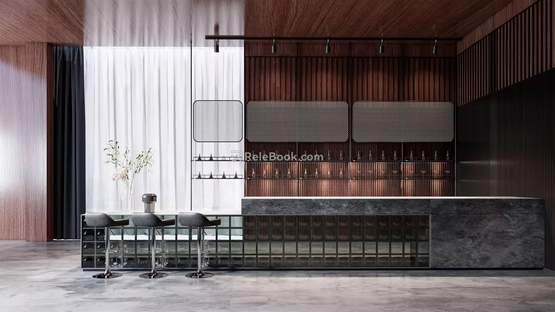 Modern Reception Desk Front Desk 3d model