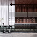 Modern Reception Desk Front Desk 3d model