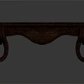 Dark Wooden Coffee Table With Carved Details And Curved Legs In Traditional Style