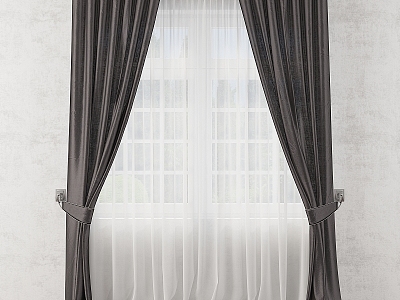 Vintage Curtain Tulle Curtain Man 3d model